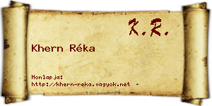 Khern Réka névjegykártya